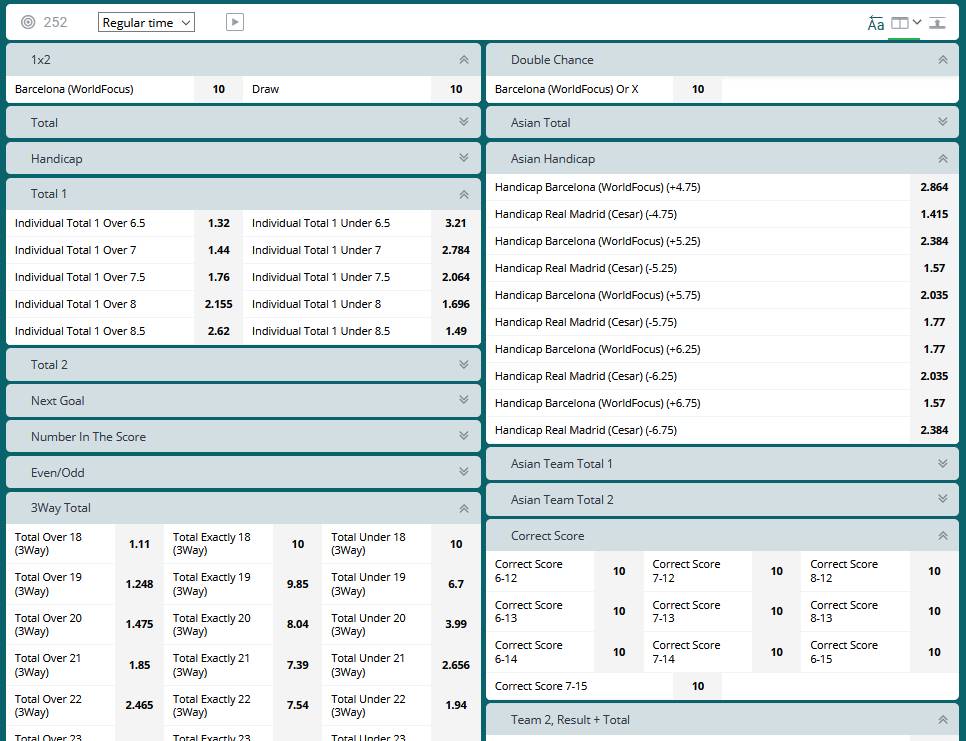 An example of a live match